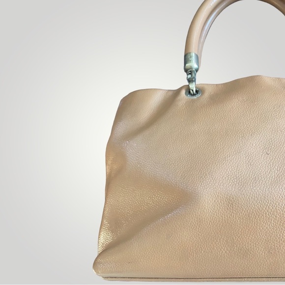 Vintage Chanel Tan Caviar Leather CC Tote - Picture 10 of 16